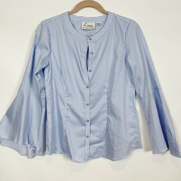 Linea Louis Dell'Olio Pinstripe Sleeve Shirt NEW - Picture 3 of 6